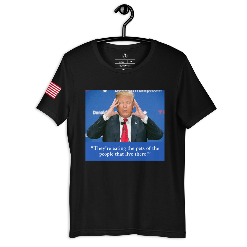 Trump’s 2024 Debate 100% recycled T-Shirt – "They’re Eating the Pets!"