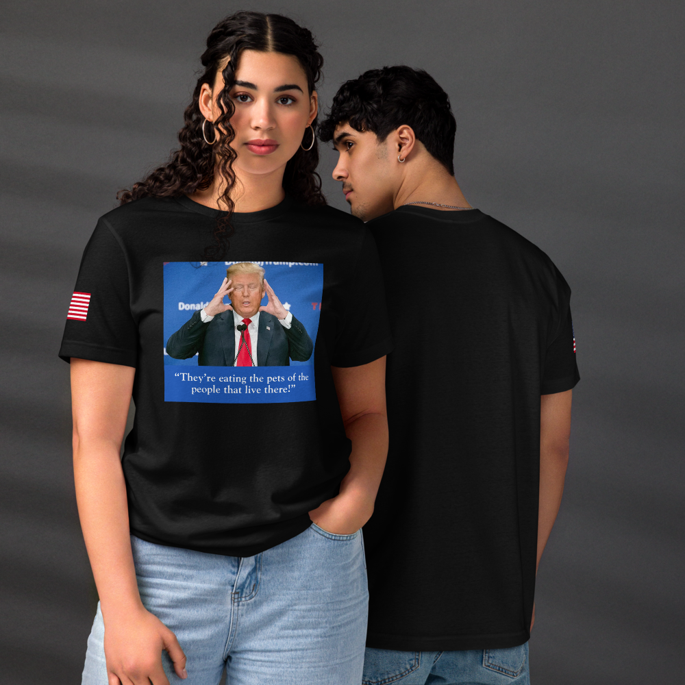 Trump’s 2024 Debate 100% recycled T-Shirt – "They’re Eating the Pets!"