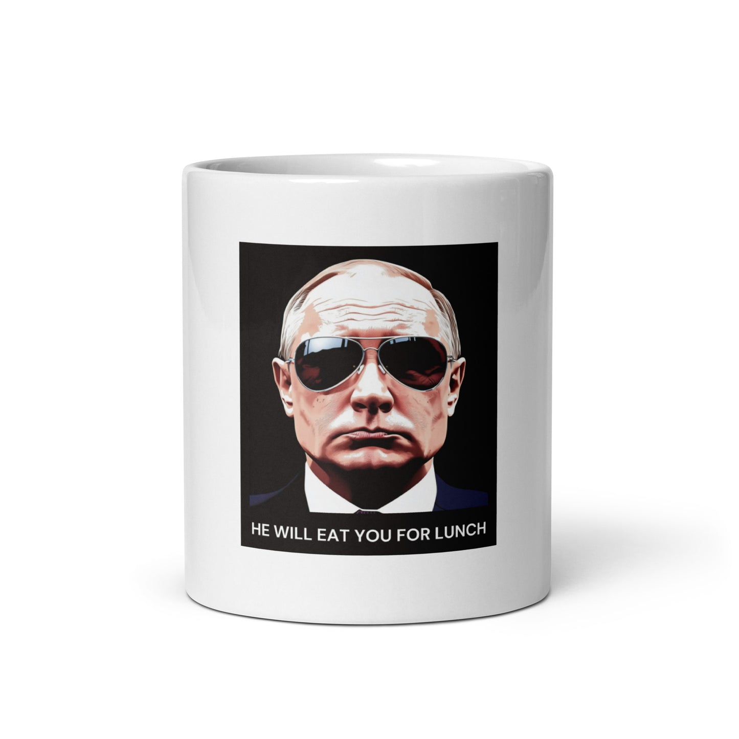 "He Will Eat You for Lunch" – Putin Sunglasses Mug