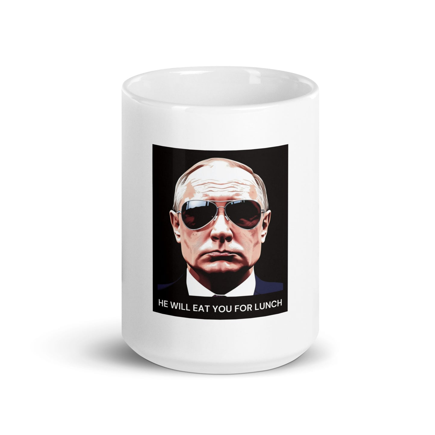 "He Will Eat You for Lunch" – Putin Sunglasses Mug